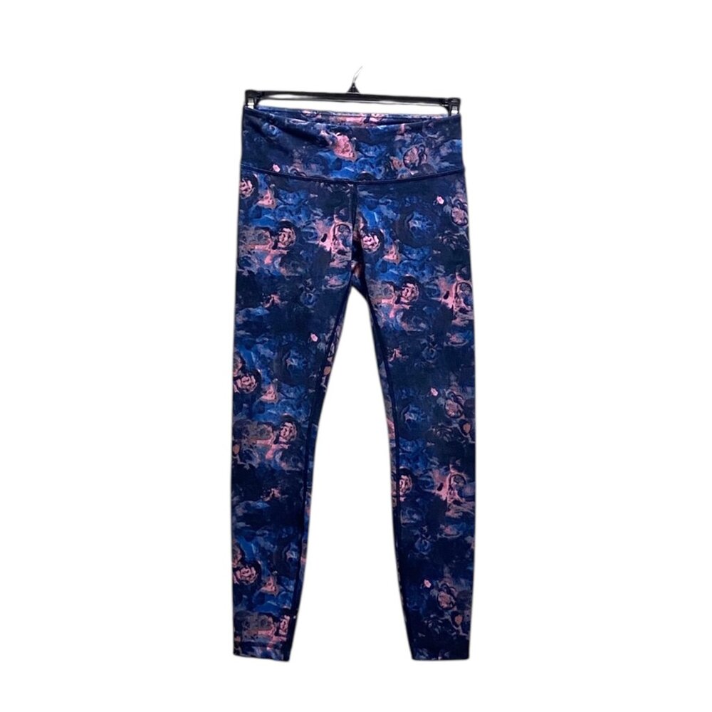 Lululemon Wunder Under Crop ll Moody Mirage Bark Berry Deep Navy Size 6 Workout - Picture 4 of 14